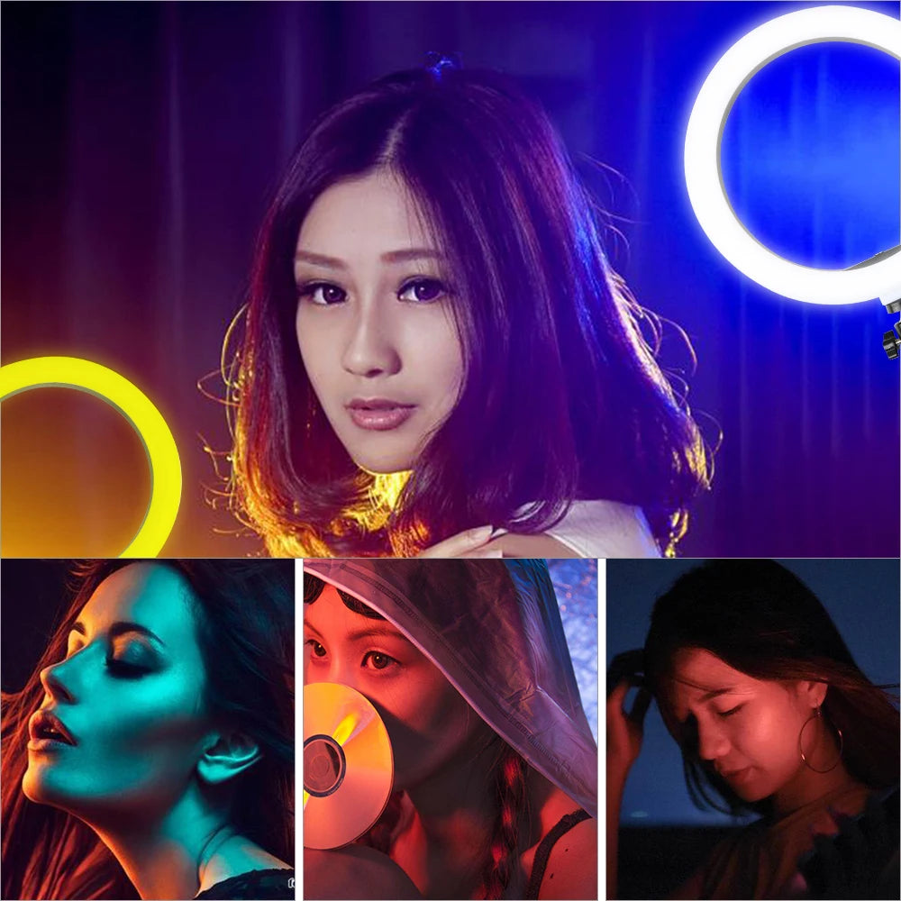 10 13 Inch Ring Light Dimmable Selfie Lamp Pptional Tripod Photographic Lighting Studio Video Lights For Live Make Up Youtube