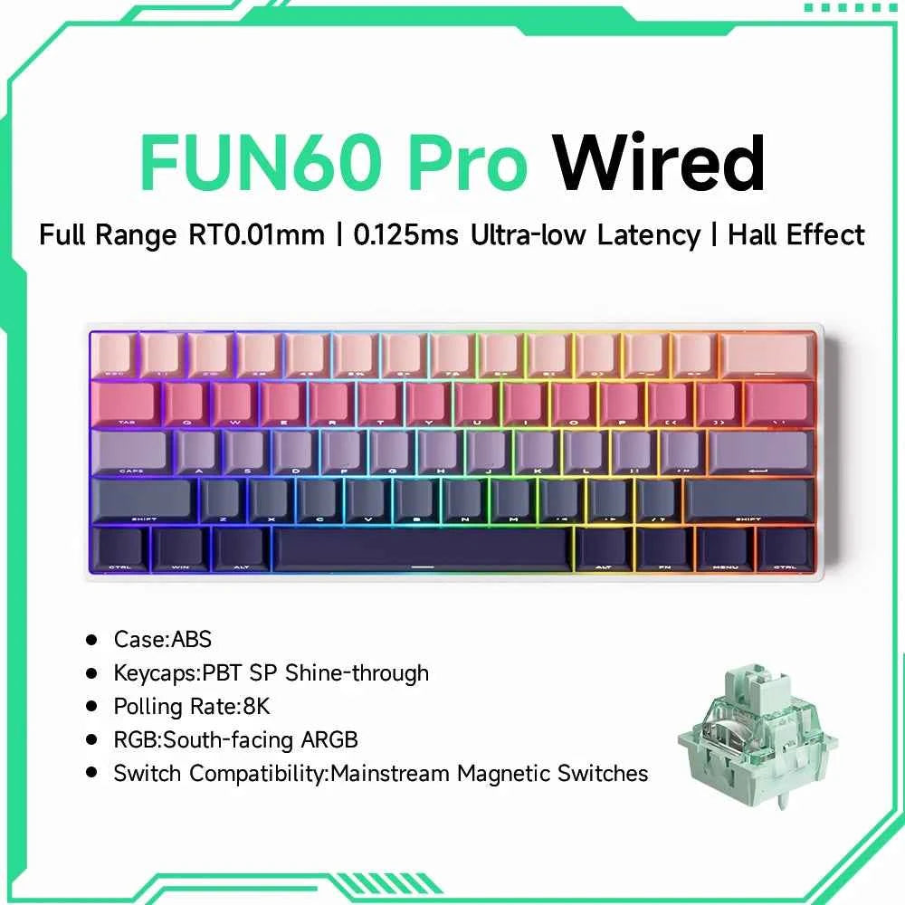 Akko MonsGeek FUN68 FUN60 PRO&MAX HE Magnetic Keyboard 60% 65% Gaming Keyboards Rapid Trigger 8K Custom Keyboard Gaming Esports