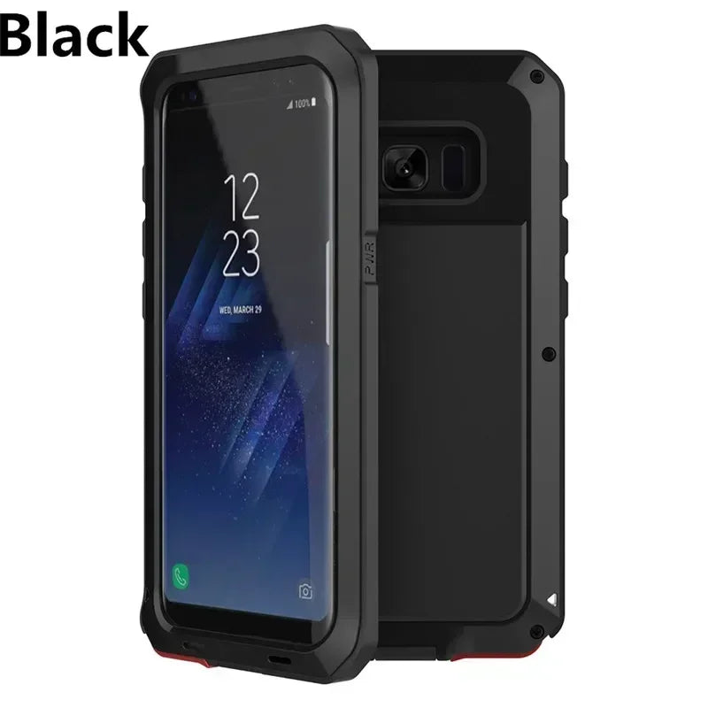 For Samsung Galaxy S24 S23 S22 S21 Ultra S10 S20 Plus Note 20 10 Luxury Armor Metal Heavy Duty Protection Case Shockproof Cover