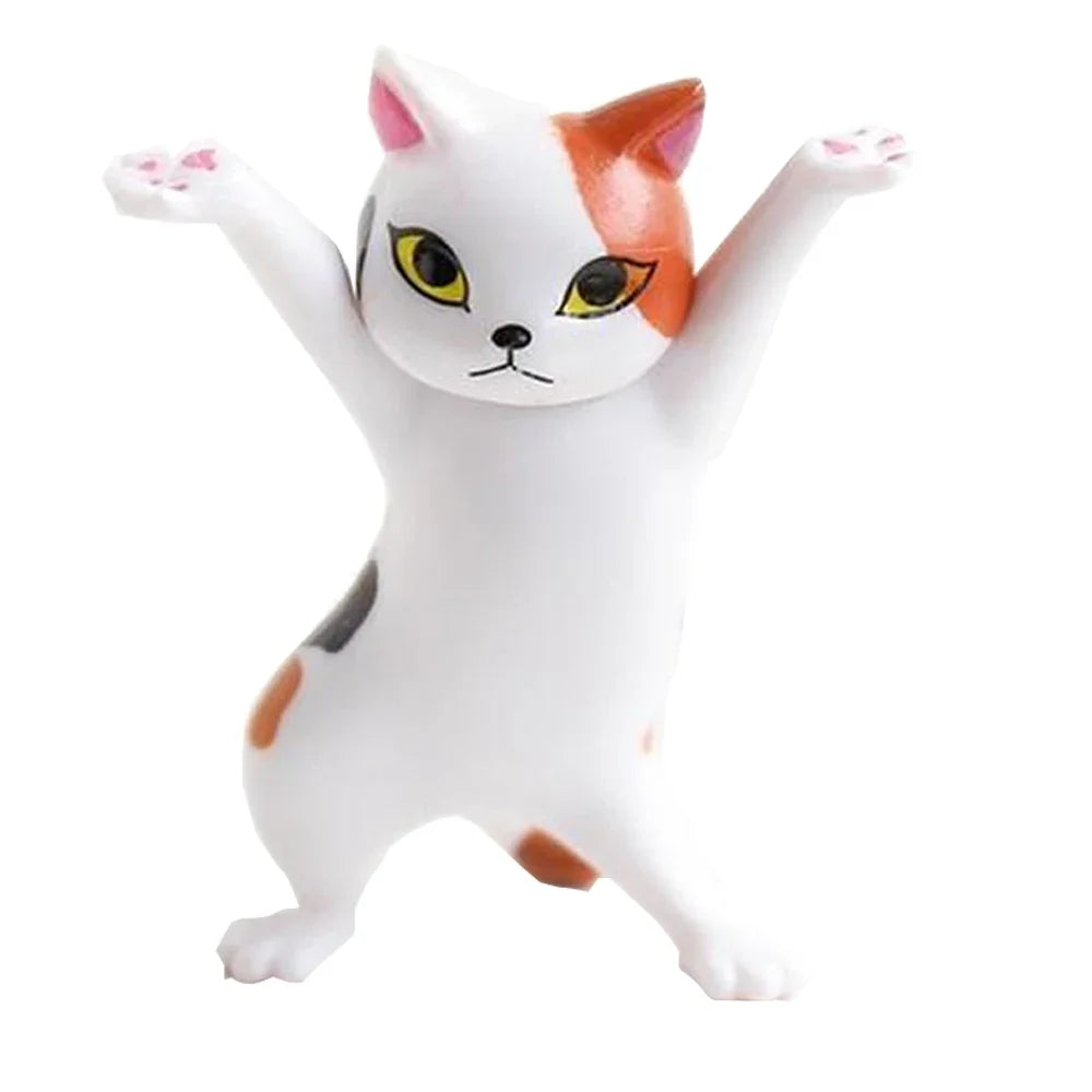1/5Pc Funny Cats Pen Holder Kawaii Cat Doll Ornaments Plastic Craft Earphone Support Room Office Desk Home Decory Gift Accessory