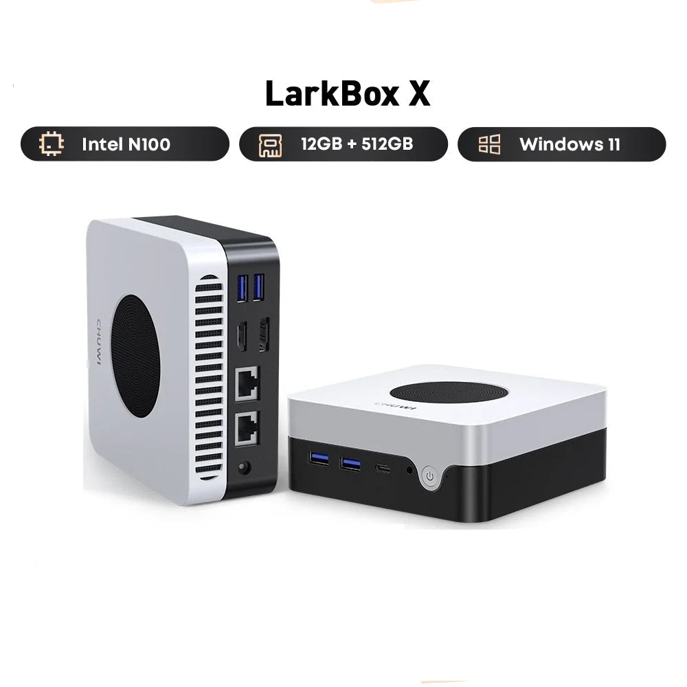 LarkBox X Mini PC, 12GB RAM, 512GB SSD, Intel N100, UHD Graphics, Wi-Fi 6 - WinSupport Tech