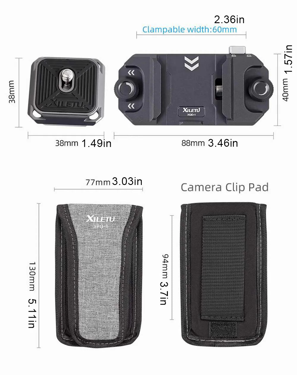 Backpack Quick Release Plate Clip Camera Quick Switch Tripod Slider Installation Adapter Camera Clip w/ Arca Swiss for Backpack