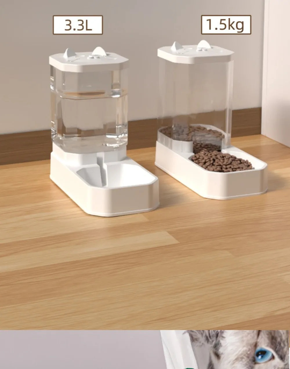 Automatic Cat Feeder Large Capacity 3.3L Pet Water Dispenser Stable Pet Supplies Cat Food Dispenser for Cats and Dogs