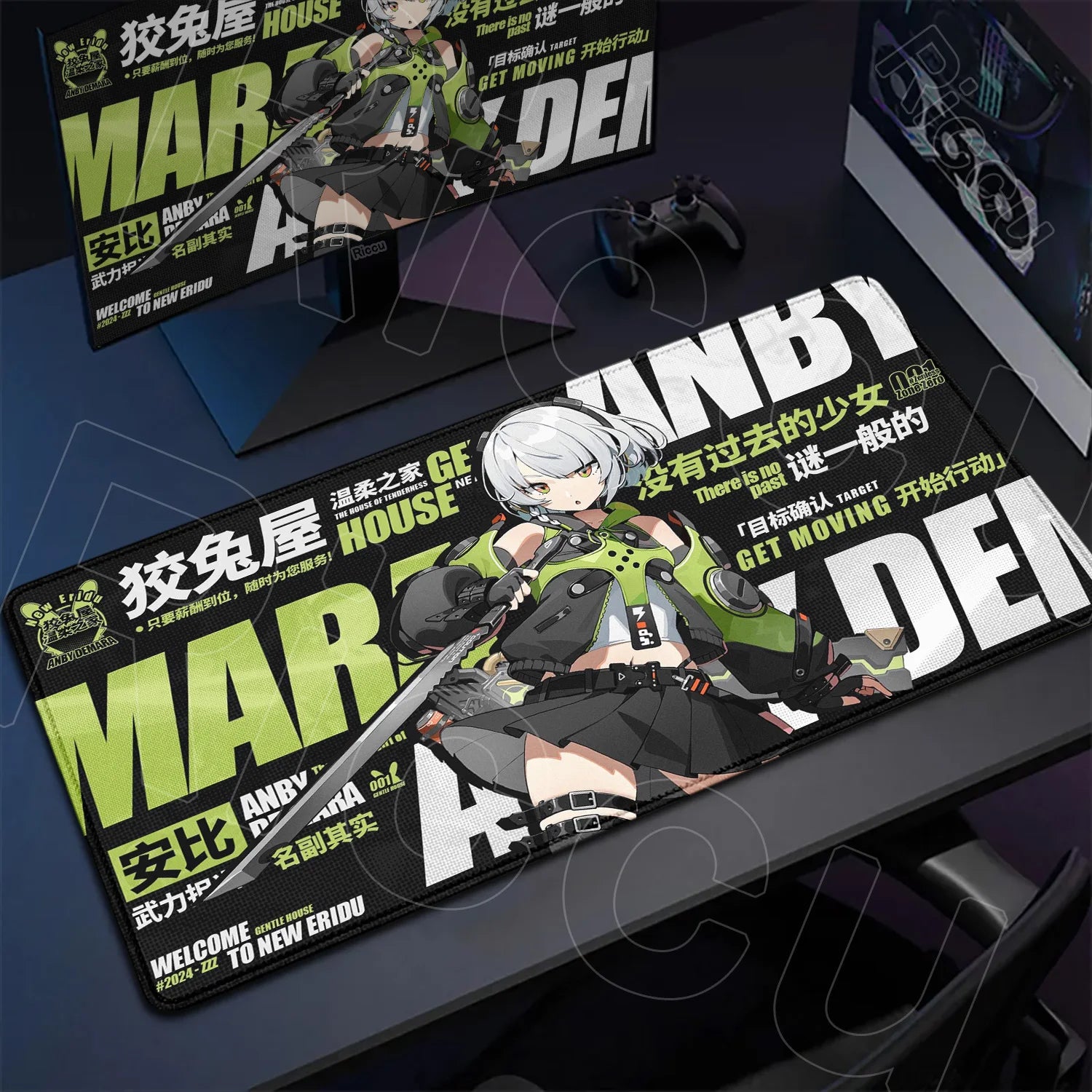 Hot Game Zenless Zone Zero New Mousepad 900x400mm Laptop Non-slip Keyboard Desk Pad XXL Anime Girl Hoshimi Miyabi Rubber Playmat