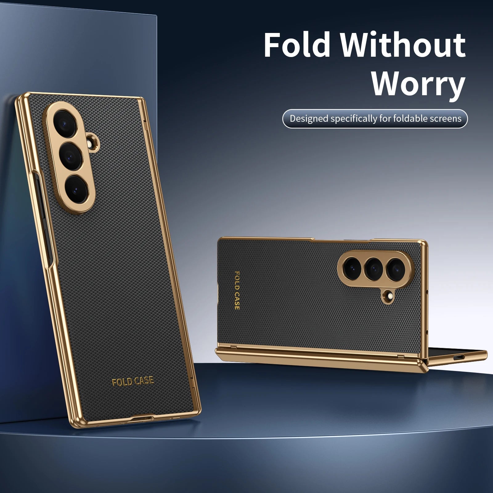 Case for Galaxy Z Fold 7/6/5/4 Phone Case With Screen Glass Film, Hinge Protector, Simple Solid Color Atmosphere Good Hand Feel