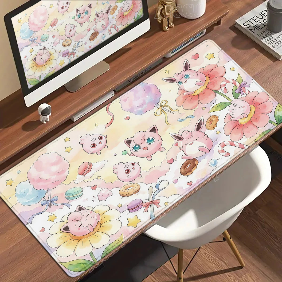 Kawaii Pink Keyboard Pad Clefairy Anime Gamer PC Cabinet Mouse Pad Ppokemon Jigglypuff Mousepad Laptop DeskMat E-Sports Mousemat