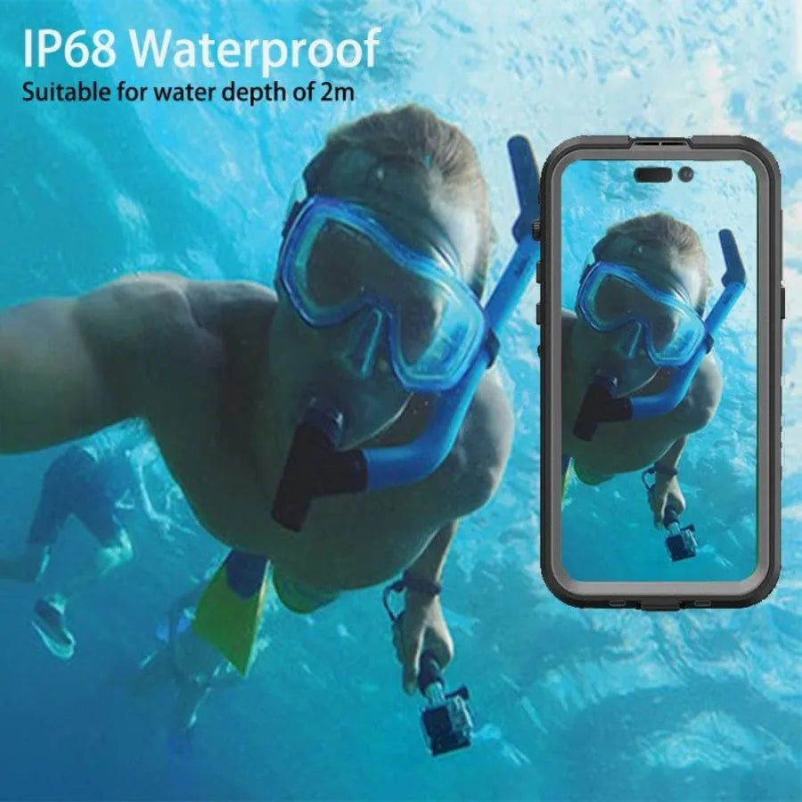 IP68 Waterproof Phone Case For iPhone 16e 15 Plus 14 13 Pro Max Snowproof Dustproof Shockproof Shell Underwater Protection Cover