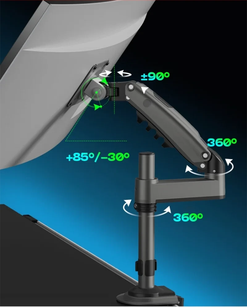 NB H100 Gas Spring 17-30' LCD LED Monitor Holder Arm Full Motion Desktop Ergonomic Monitor TV Mount Bracket Load 2-9 Kgs