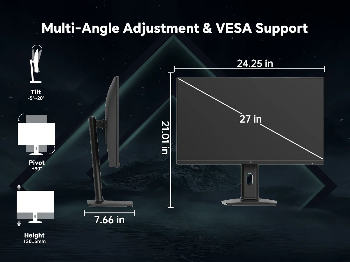 KTC 27 Inch Gaming Monitor 240Hz, FHD 1080p Fast IPS Computer Monitor with Adaptive Sync, HDR Vesa Mount, HDMI/DP/USB, H27F7