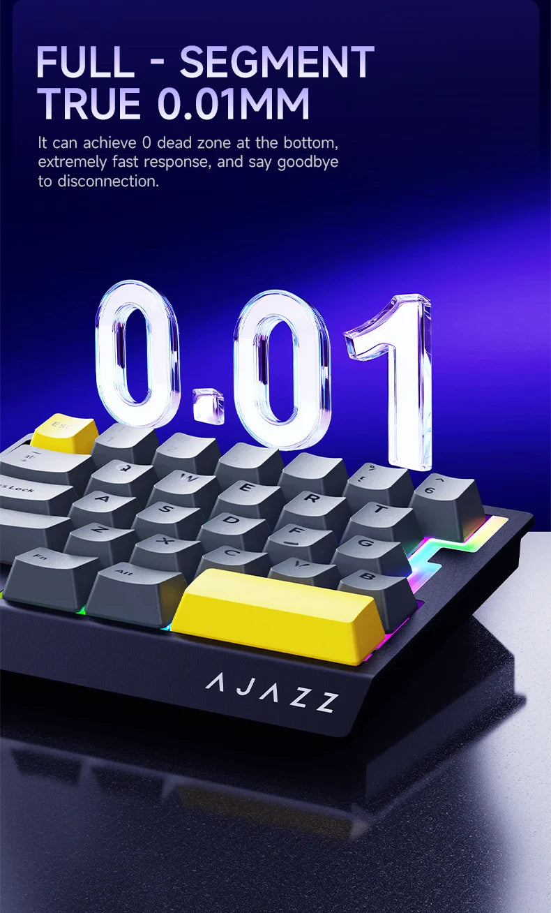AJAZZ AK029 Wired Gaming Magnetic Switch Magnetic Rice Switch HIFI Edition, RGB Backlight, DIY Support