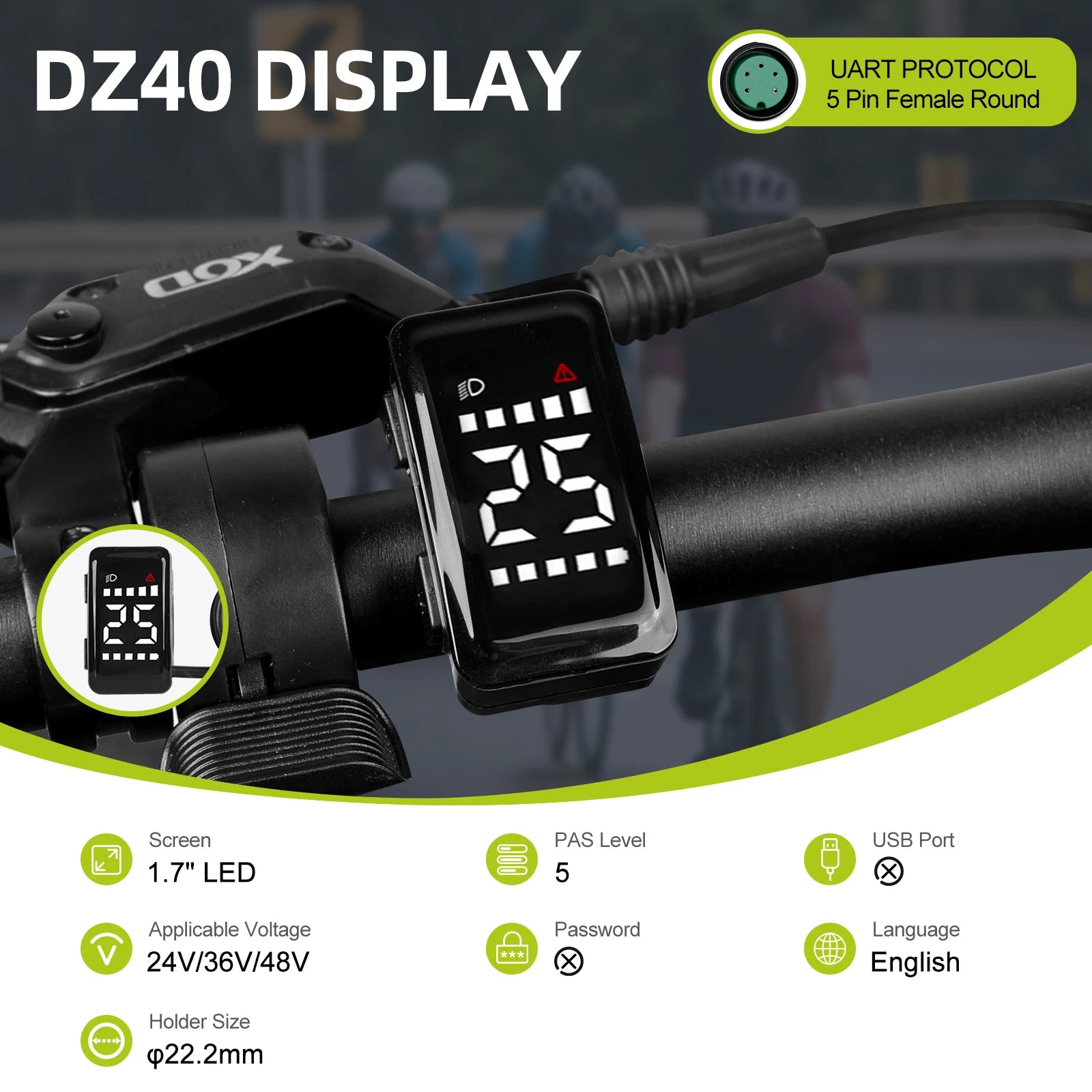 Bafang UART Display Protocol LCD Instrument 36V 48V 52V EKD01 Bluetooth Computer DZ40 DPC18 SW2-M58 for Hub Mid Motor Ebike Kits