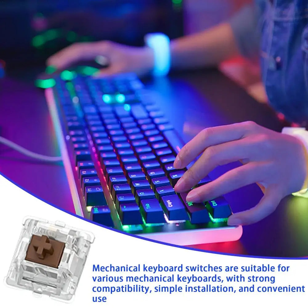 30Pcs Switch Mechanical Keyboard Switch 3Pin Clicky Linear Tactile Silent Switches RGB LED SMD Gaming for MX Switch