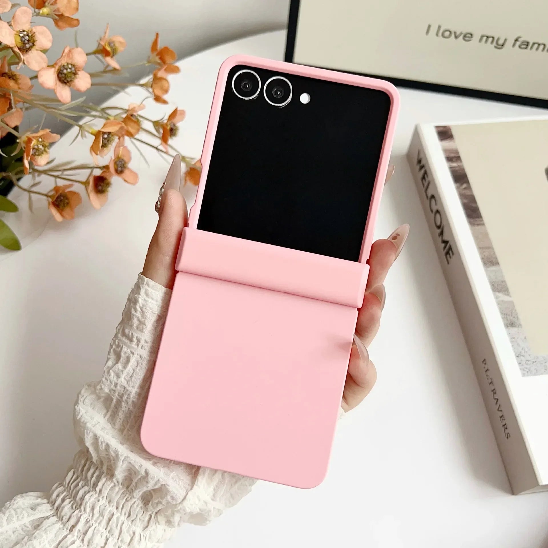 Dopamine Candy Color Matte Phone Case for Samsung Galaxy Z Flip 7 FE 6 5 Flip 4 3 5G Hinge Protective Hard Back Cover
