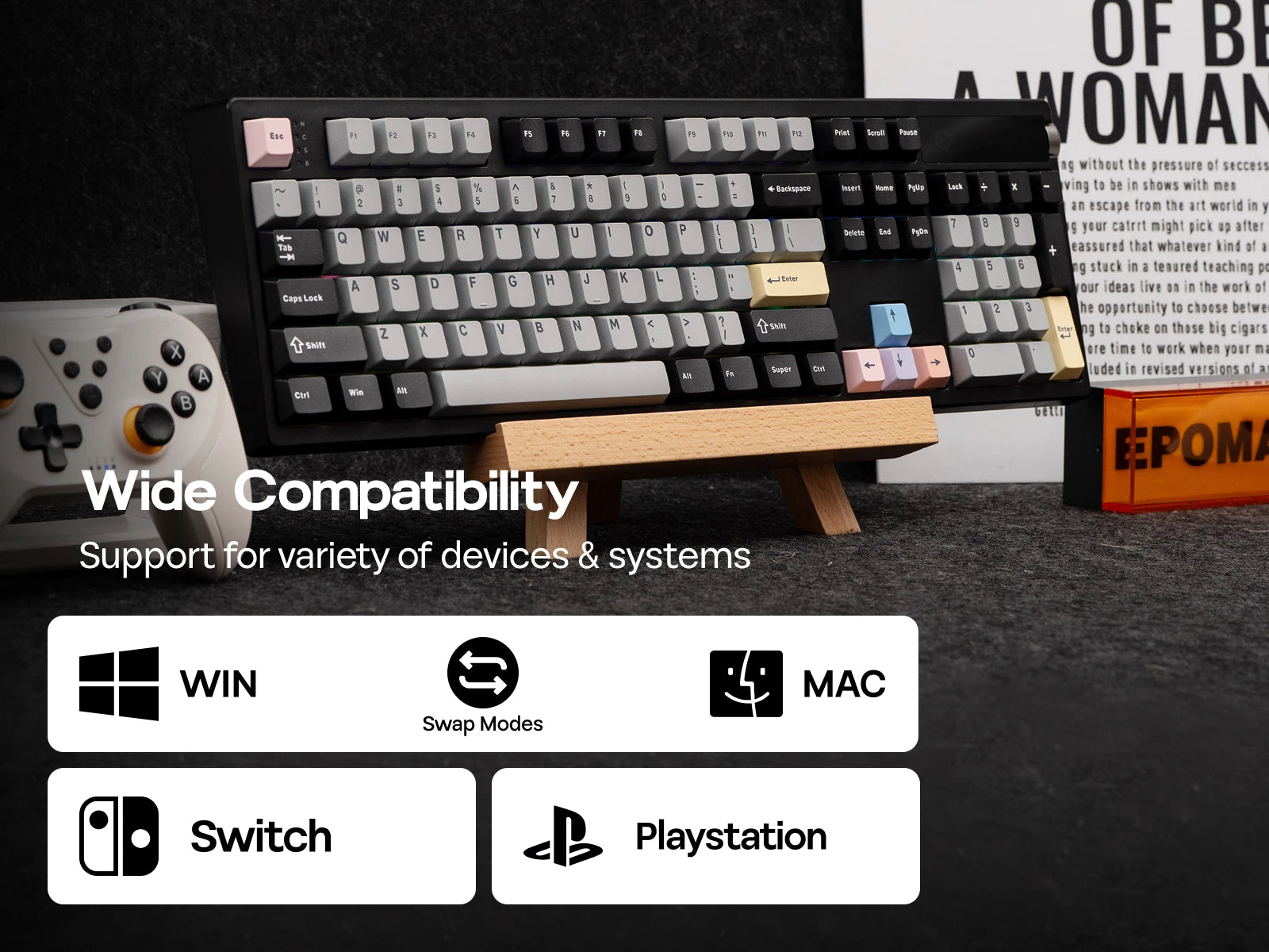 EPOMAKER TH108 PRO 100% Gasket-Mounted Tri-Mode Wireless Mechanical Keyboard RGB Backlight with TFT Smart Display & Knob