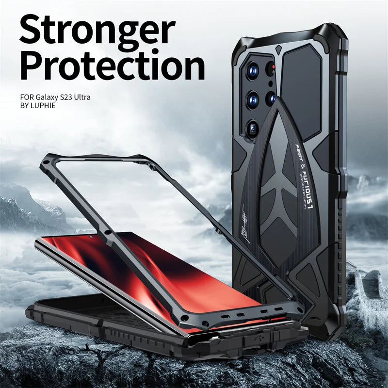 Armor Military Shockproof Rubber Full Rugged Cover For Samsung Galaxy S23 S25 Ultra Original Metal Case S22 S24 Ultra S25 Shell