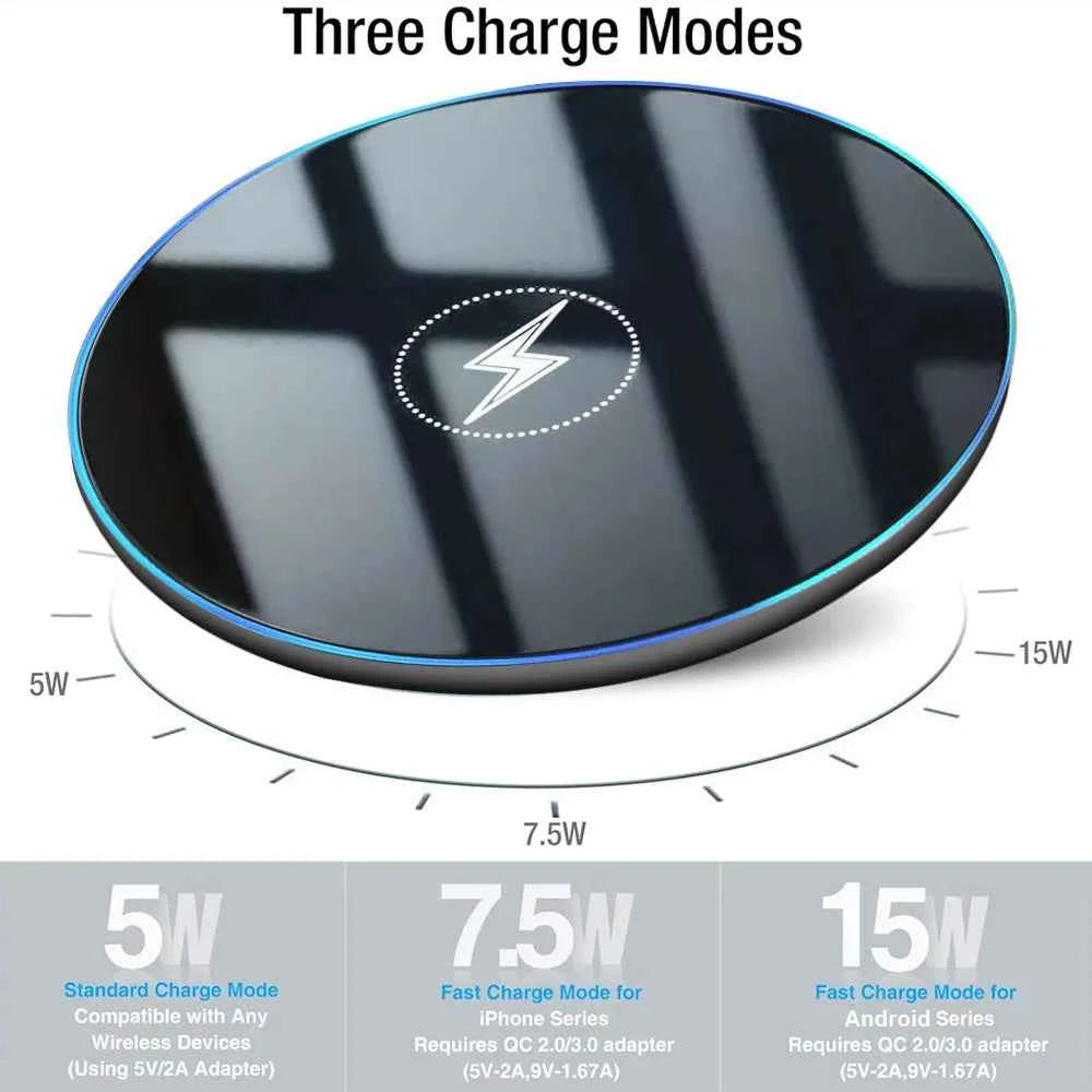 Universal Wireless Charger for Apple iPhone 17/16/15 pro Max Samsung Galaxy S22/S21 Huawei Xiaomi  Google Pixel - Compatible wireless chargers