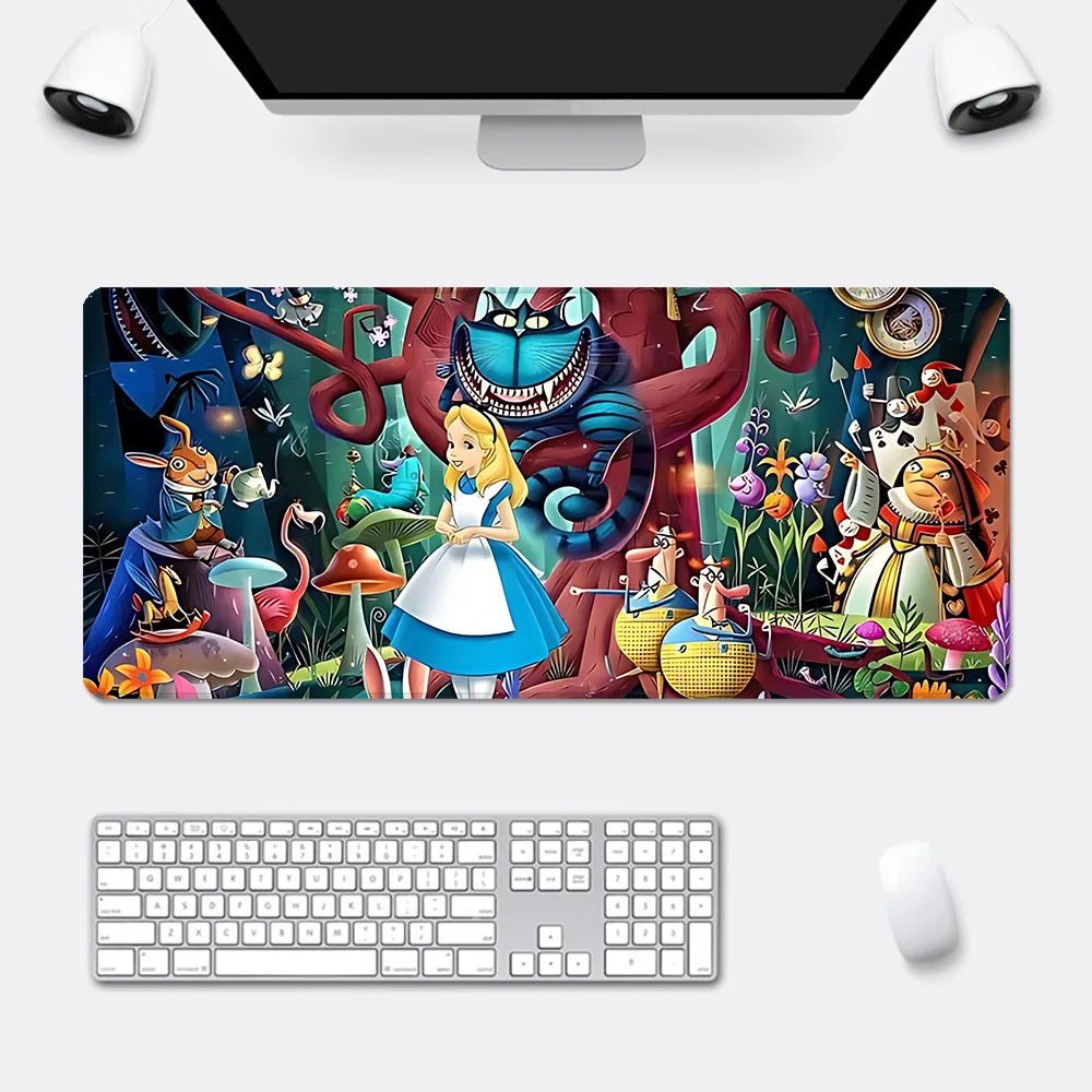 Cartoon Alice in Wonderland Mousepad HD Printing Computer Gamers Locking Edge Non-slip Mouse Pad XXL90x40cm Keyboard PC Desk Pad