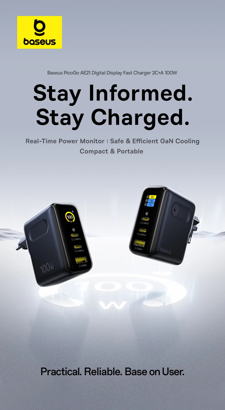 【New Sale】Baseus 100W Charger Fast Charger For iPhone 17 16 Xiaomi Samsung Laptop Tablet Charger PD Charger USB Phone Charger