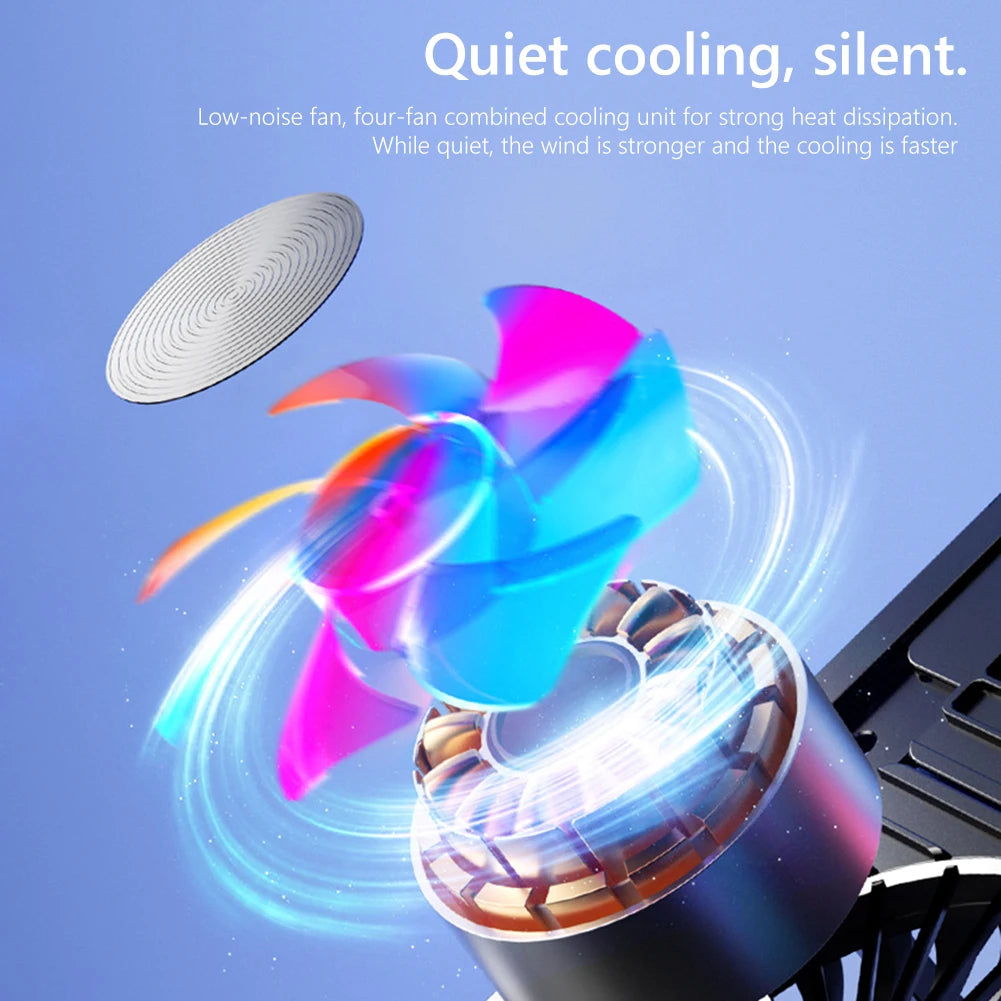 Laptop Cooling Pad with 2/4 Fans, Foldable Laptop Cooling Fan, RGB Silent Portable Laptop Holder, for 11-17.3 Inch Laptops - WinSupport Tech