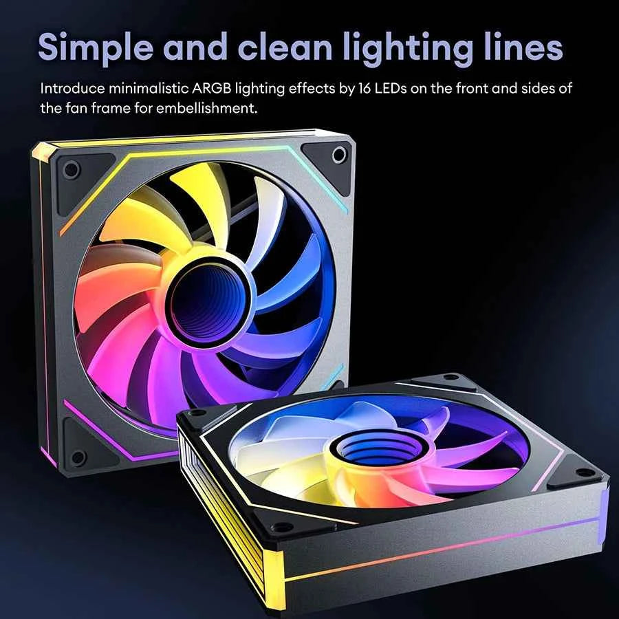 PRISM 7 PRO Case Cooling Fan 12cm ARGB 5V 3Pin 4 Pin PWM Computer Chassis Fan Infinity Mirror Silent Ventilador