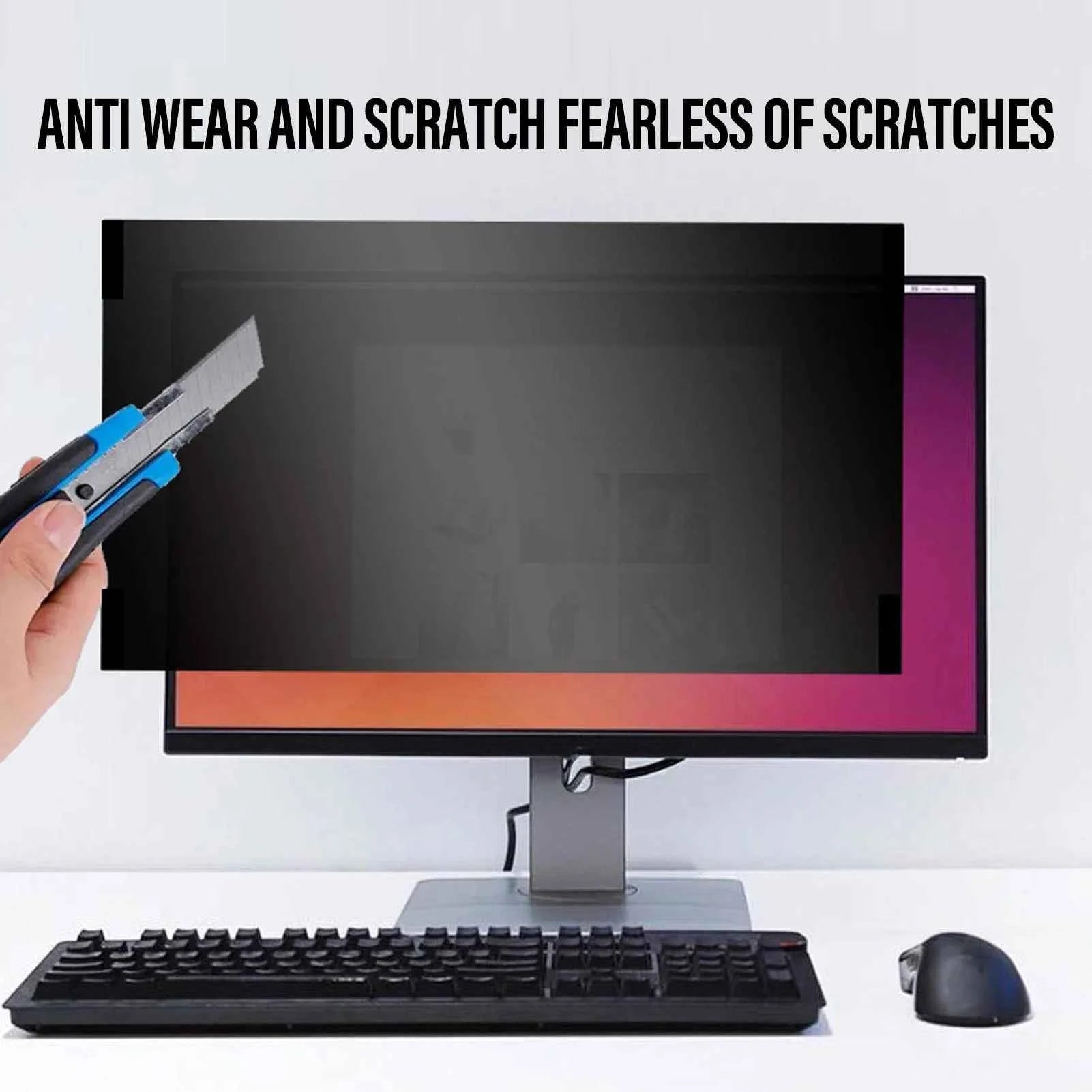 27 Inch 16:9 Computer Privacy Screen Filter PET Magnetic Computer Privacy Film Removable Anti Glare Blue Light Protector Eye Car