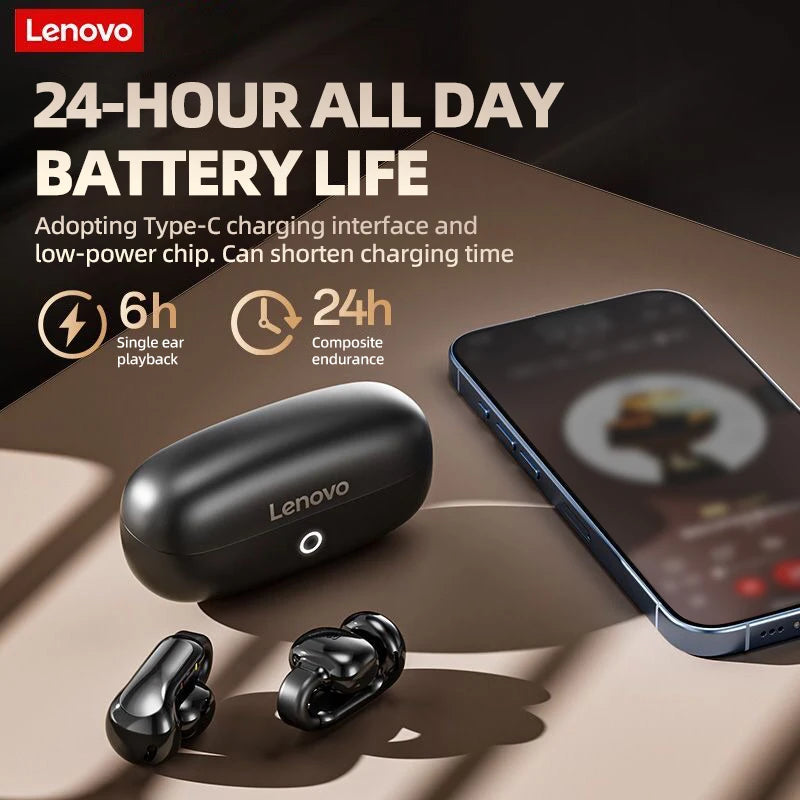 Lenovo EA400 OWS Wireless Bluetooth Earphones Noise Reduction Gaming Headphones HlFl Sound Quality Ear Clip for Xiaomi Phone