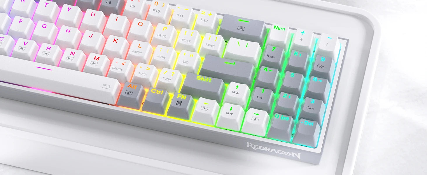 Redragon K628 75% Wired RGB Gaming Keyboard, 78 Keys Hot-Swappable Compact Mechanical Keyboard Hot-Swap Socket,  Red Switch