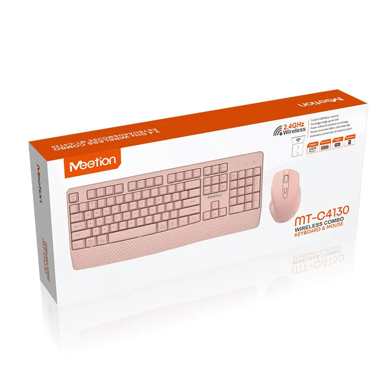 2.4G Wireless Keyboard Mouse Set For PC Laptop Ergonomic Low Noise Keyboard Mouse Combo 1600DPI Adjustable Mouse For Home Office