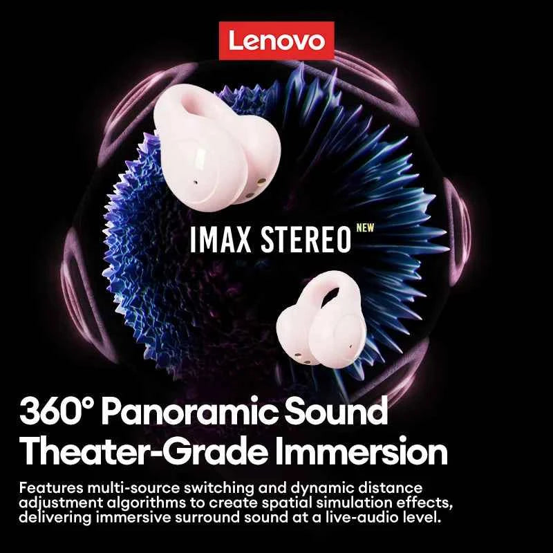 Lenovo LP25 PRO Bluetooth 5.4 Headphones Ear Clip Sport Wireless Headset Long Battery Life Noise Reduction Earphones HD Mic Call