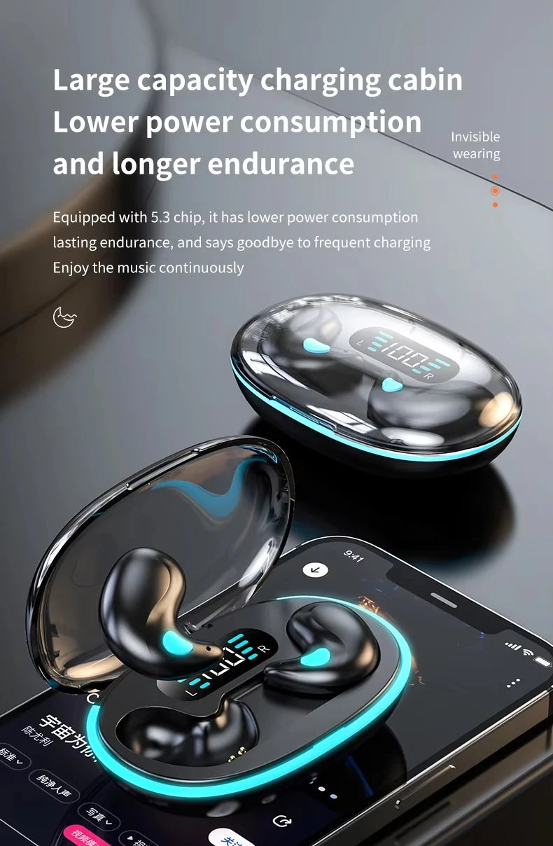 X55 Sleep Invisible Earbuds Mini Tiny Headphones Hidden Ture Wireless Auricular Cuffie Stereo Noise Cancelling Earphone