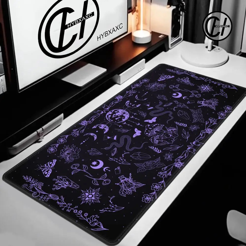 Purple Tarot Card Rubber Mouse Pad Moon Star Home Office Desk Mat Aesthetic Large Gaming MousePad Divination Keyboard Mat