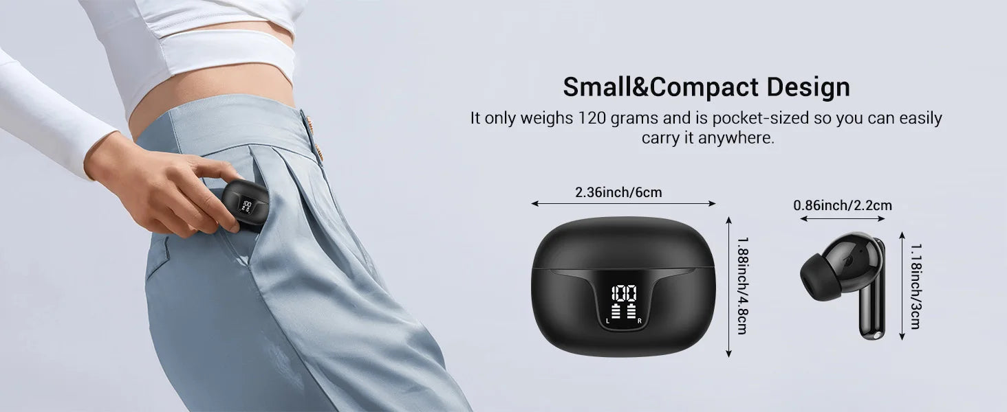 Hybrid Active Noise Cancelling Wireless Earbuds Bluetooth Earphones,in Ear Wireless Headphones ANC, TWS Bluetooth 5.3 Headsets