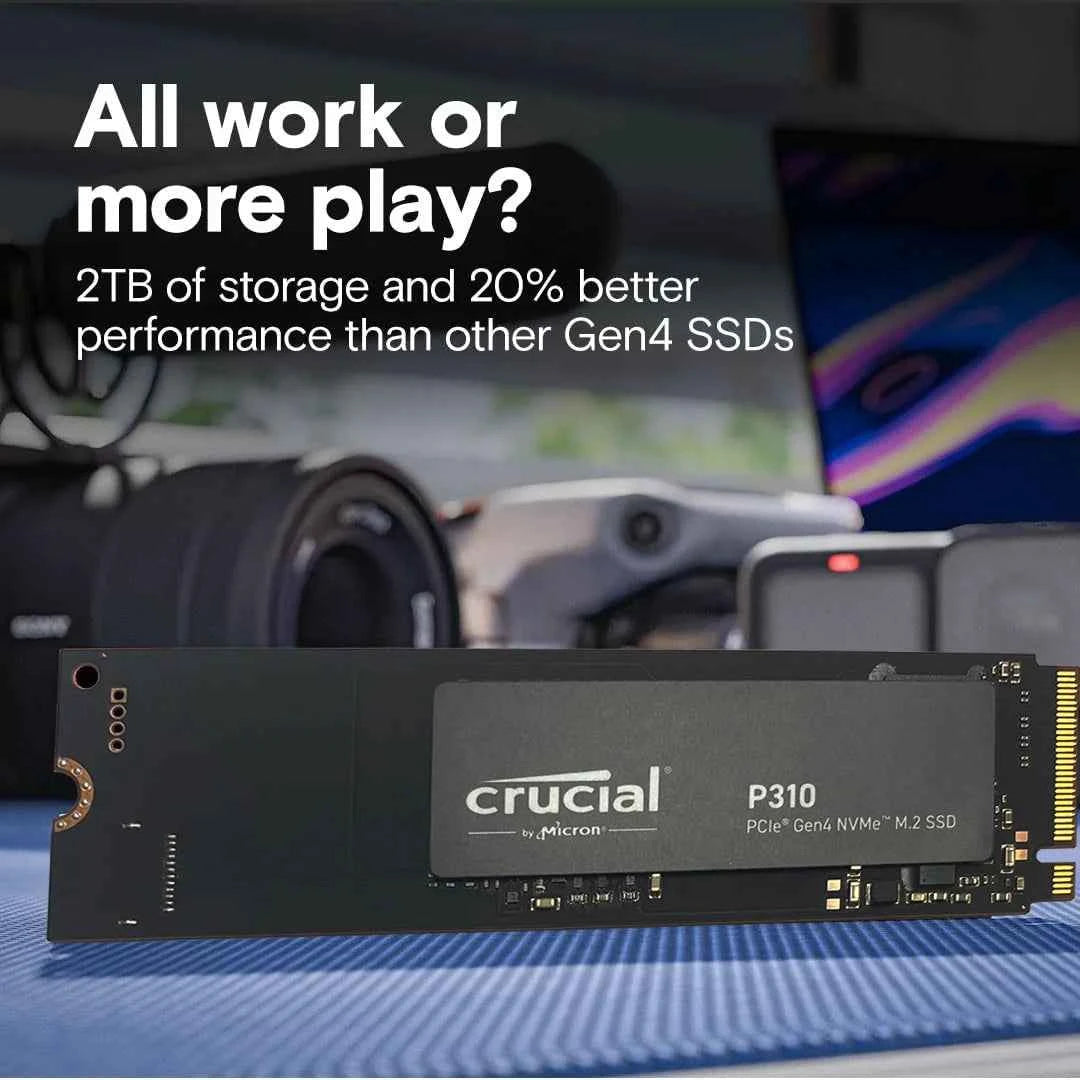 Crucial P310 1TB 2TB 2280 PCIe Gen4 3D NAND NVMe M.2 SSD–Up to 7,100 MB/s,Internal Solid State Drive (PC)(OEM PACKAGE)