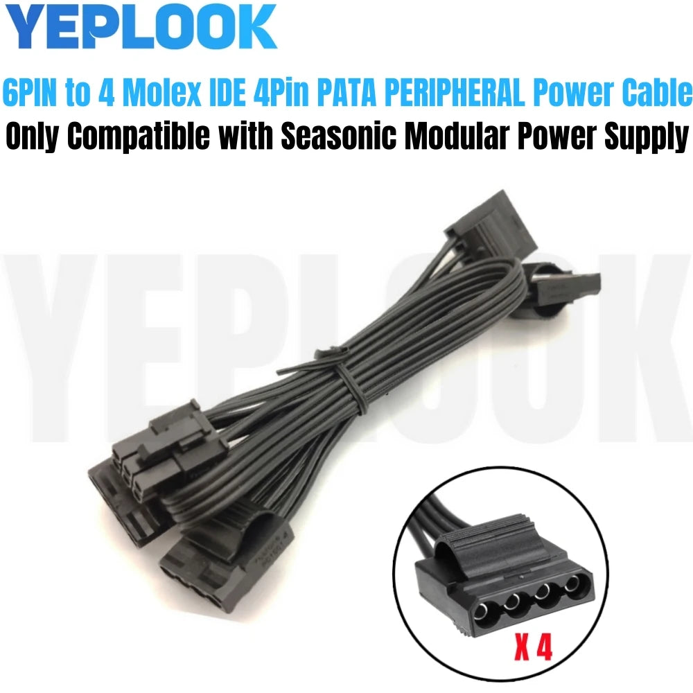 Modular Power Cable for Seasonic X-850, X-750, X-650 KM3 Power, GPU PCIe 8Pin 6+2Pin, CPU 4+4Pin, SATA Molex IDE 4Pin, 24Pin Net