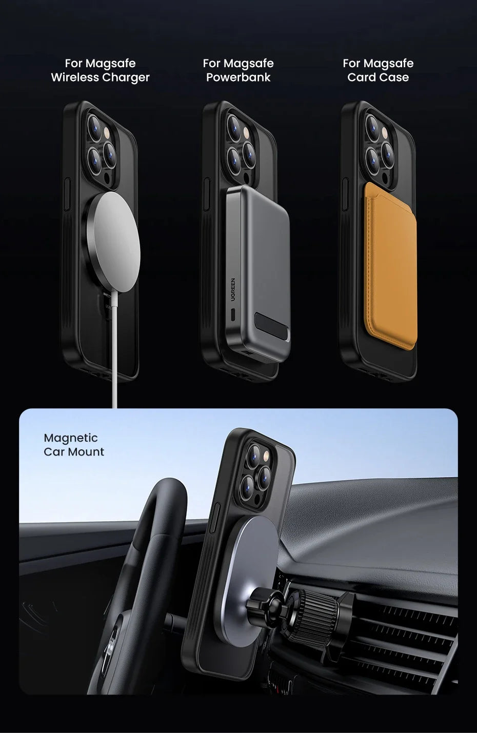 Magnetic Stand Case for iPhone 15 Pro Max Shockproof Cover for iPhone 15 Pro Case with Kickstand Ring