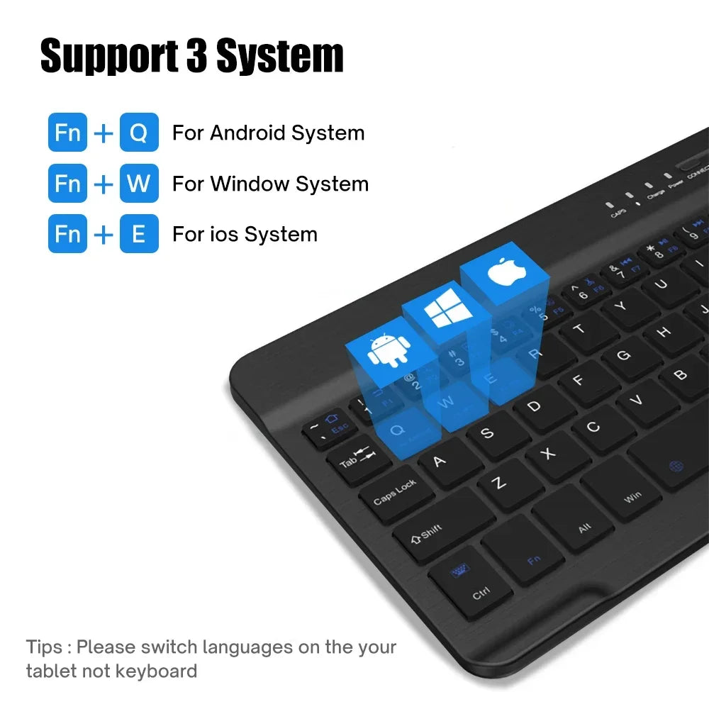 Tablet Wireless 10inch Keyboard For iOS Android Windows For iPad Huawei Samsung Teclado Bluetooth-compatible Keyboard and Mouse
