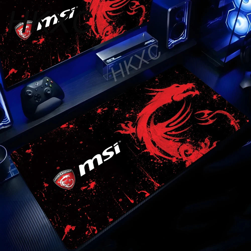 MSI Table Mat Mouse Pad Desk Mouse Pad Cute HD Desk Pads Extended Gaming Keyboard Mats Large XXL Gamer Mousepad 90x40