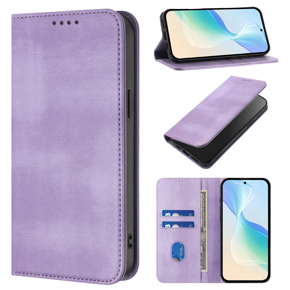 For iPhone 17 Pro Magnetic Wallet Flip Luxury Leather Case on For iPhone 17 16 15 14 13 12 11 Pro Max Plus 17 Air 16E Back Cover