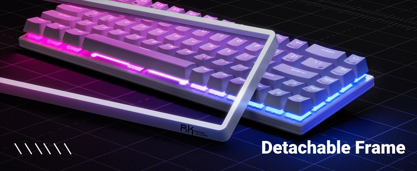RK Royal Kludge RK837 Mechancial Keyboard 68 Keys 65% Compact 2.4G Wireless Bluetooth Gamer Keyboard RGB Backlight Hot Swappable