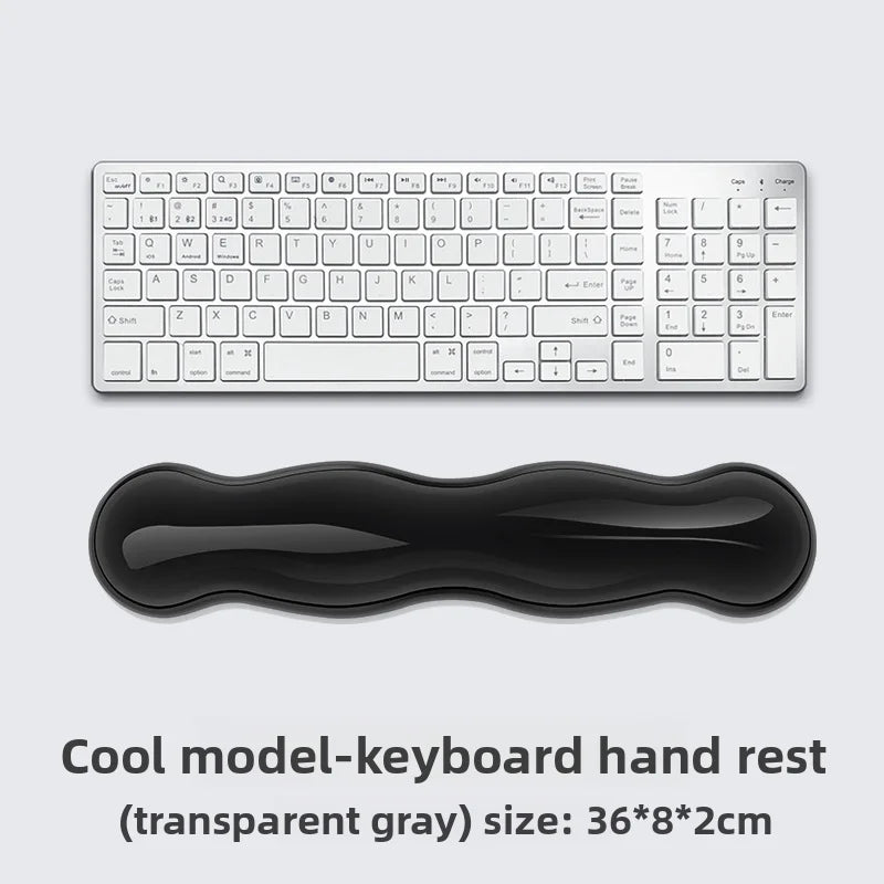 Silicone Keyboard Mouse Wrist Rest Support Ergonomic Wave Hand Pad Cushion Comfortable Soft for Gaming Office Computer Laptop