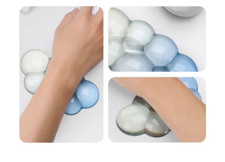 Cloud shaped silicone transparent wristband, mouse pad with wrist rest,non slip keyboard,ergonomic keyboard,mouse pad,wrist rest