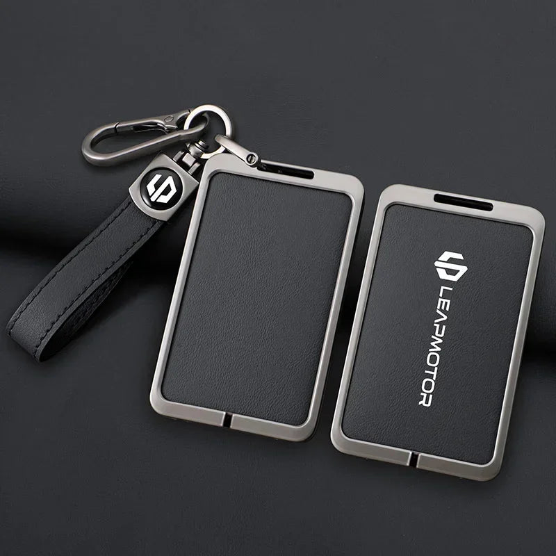 Car Smart NFC Card Key Case Cover For Leapmotor C10 C11 C16 Zinc Alloy Leather Protector Holder Shell Kychain Auto Accessories