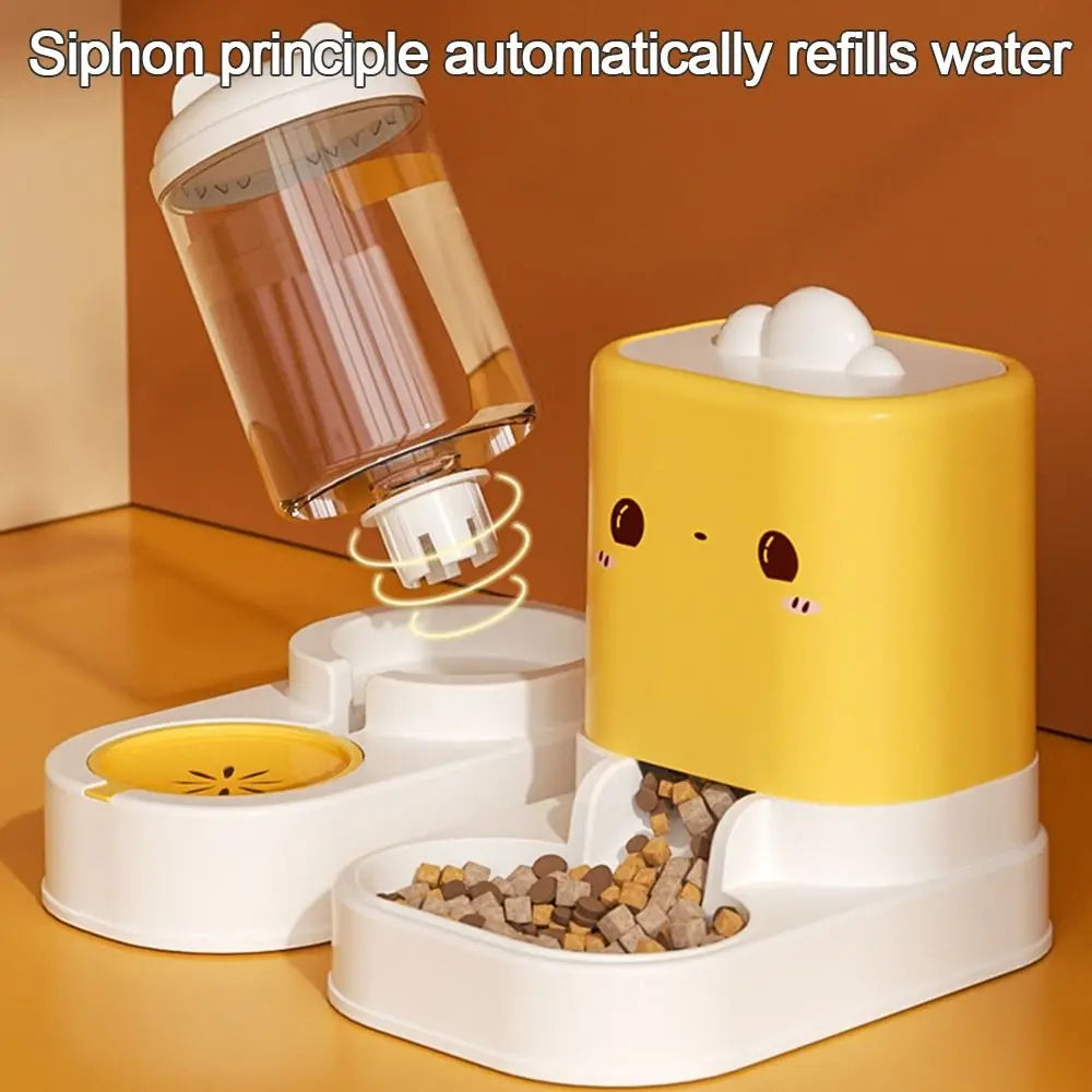 Cute Automatic Cat Feeder Large Capacity No Lag Pet Water Dispenser Convenient Cat Shape Cat Food Dispenser Pet Supplies