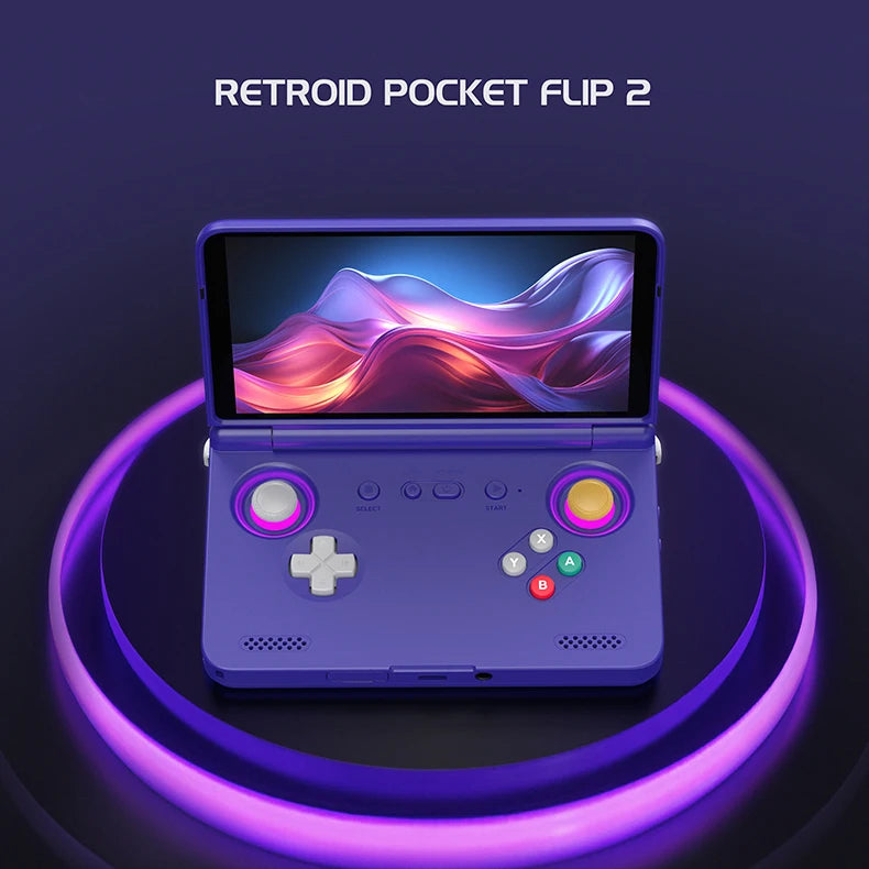 Retroid Pocket Flip2 SD865 5.5”1080p OLED WIFI6 Android Handheld Portable Gaming Console With Hall Rockers Folding Game