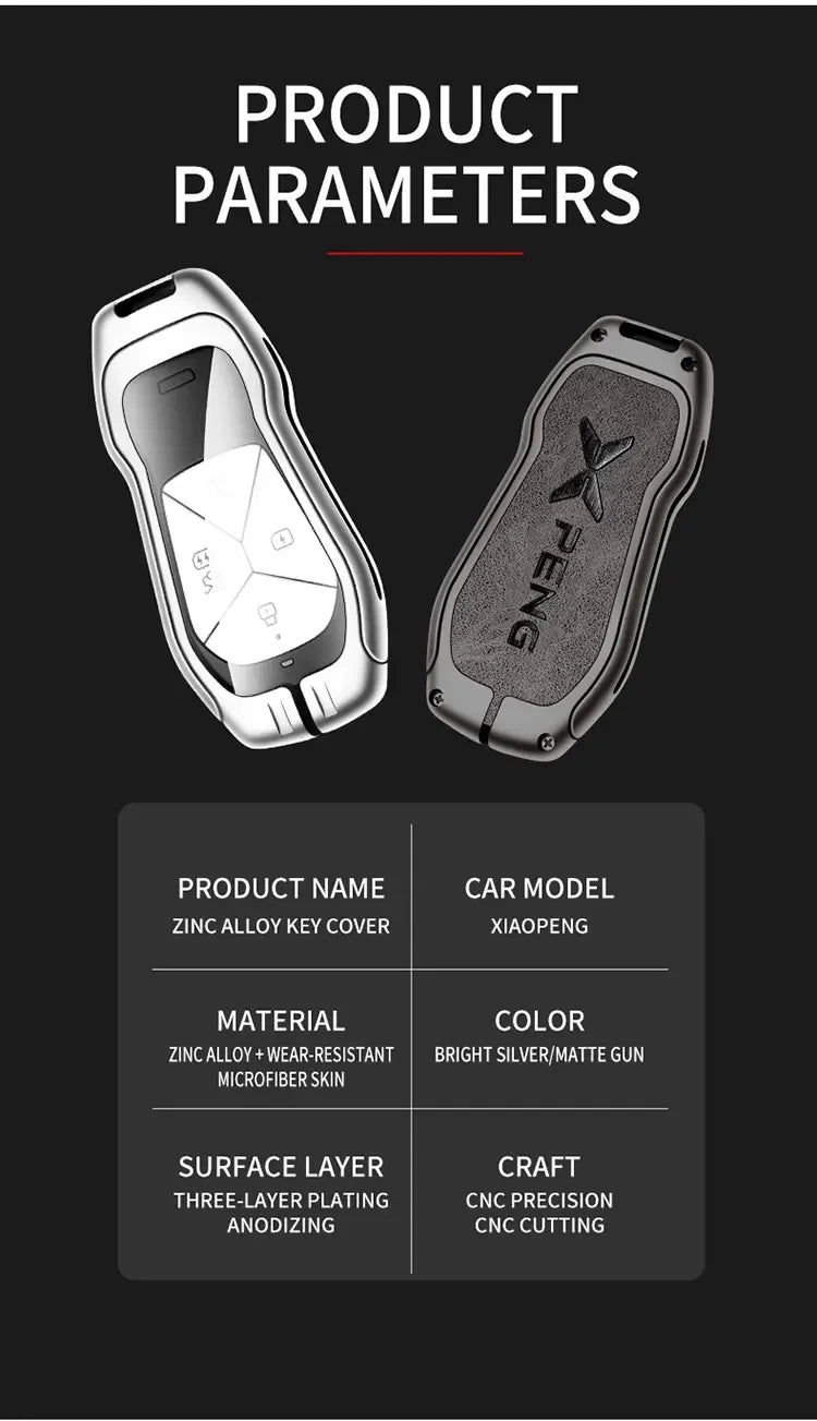 Metal Car Key Fob Cover Case Shell For Xpeng Xiaopeng P5 P7 G9 G3i Holder Interior Keychain Leather Accessories