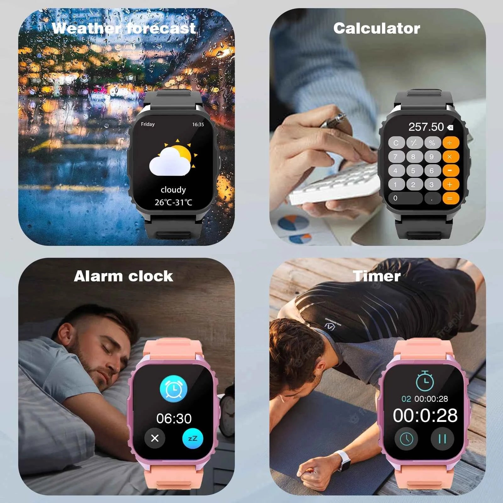 2025 Smart Watch, Answer, Make, Call, Message Preview, Sport Modes, DIY, Dial, Weather Forecast, compatible with Android and iOS