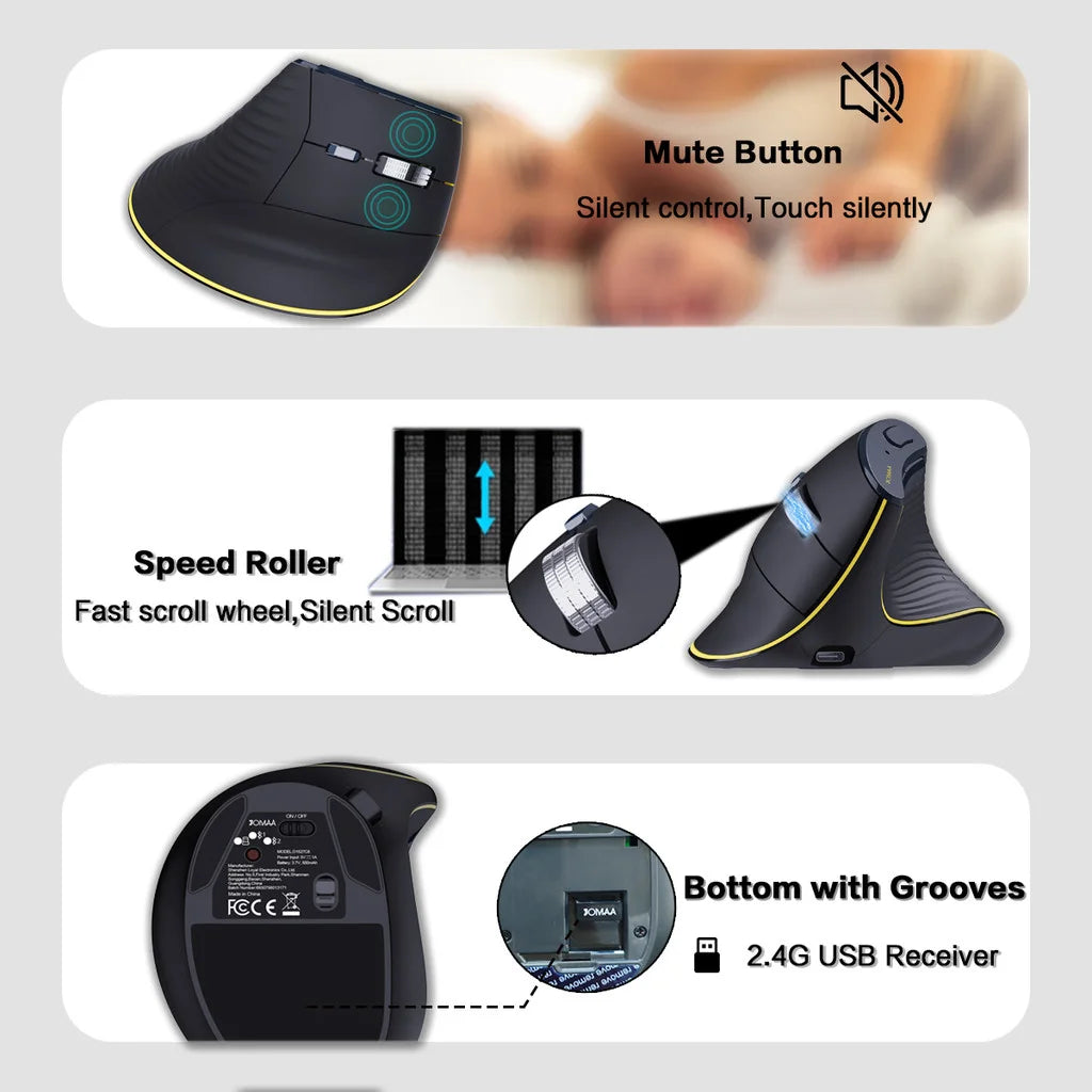2.4G Wireless Keyboard Mouse Combo,Comfortable Natural Typing,Palm Rest,Multi-Device Bluetooth Rechargeable Keyboard Set