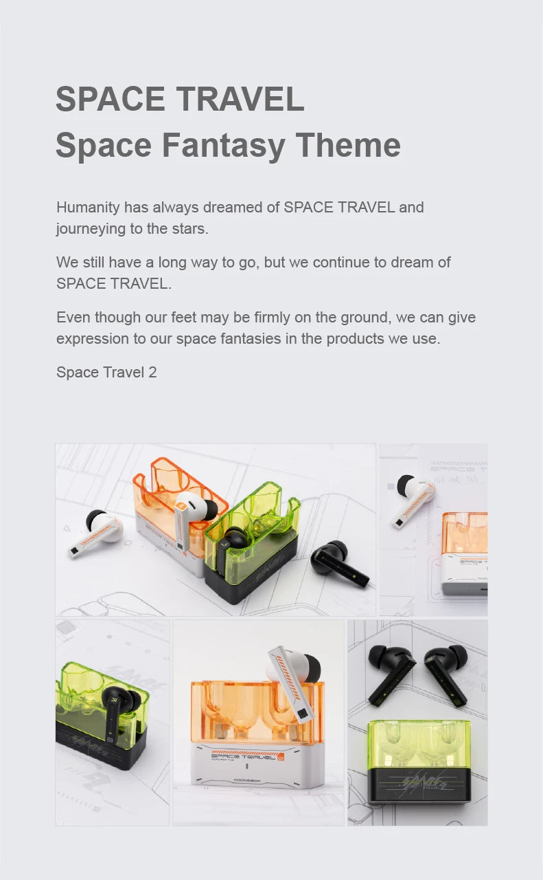 Moondrop Space Travel 2 HiFi Noise-Canceling TWS  Bluetooth 6.0 Compatibility Earphones with Great Call Quality