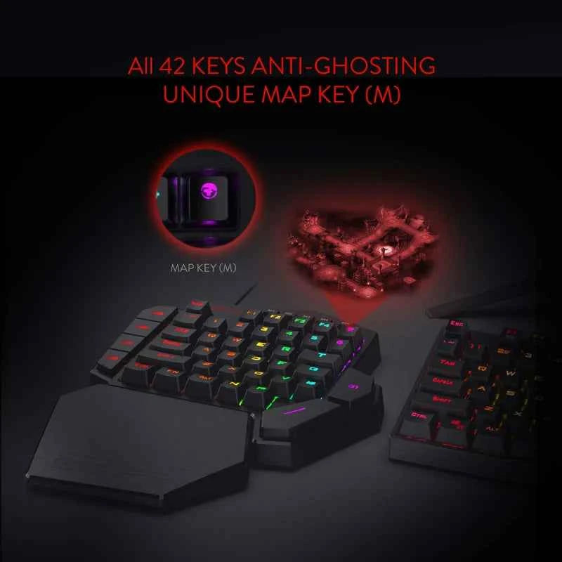 Redragon K585 DITI One-Handed RGB Mechanical Gaming Keyboard,Wrist Rest 42 Keys Type-C Professional Gaming Keypad Hot-Swappable