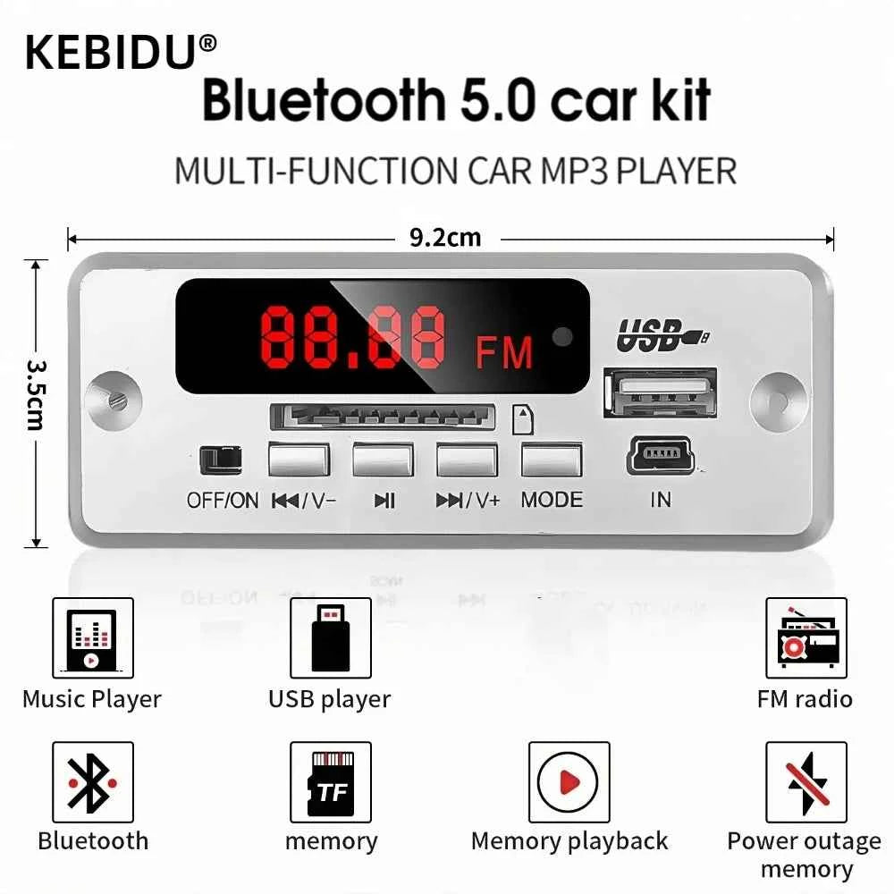 DC 12V MP3 Decoder Board Bluetooth Wireless MP3 Player USB TF FM Radio Module Car Kit For Speaker With Handsfree Voice Record